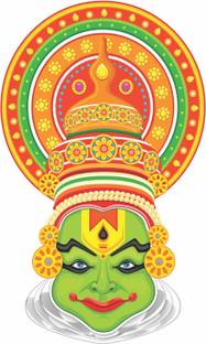 StickMe 70 cm Traditional Kerala Kathakali Dance Wall Sticker -SM1002 Self Adhesive Sticker