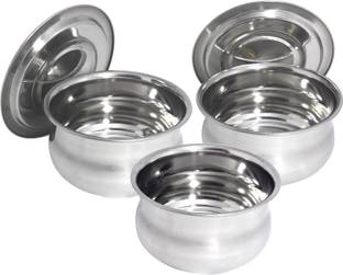 bartan hub Stainless Steel Serving Bowl Stainless steel small serve bowl set with (250 ml)
