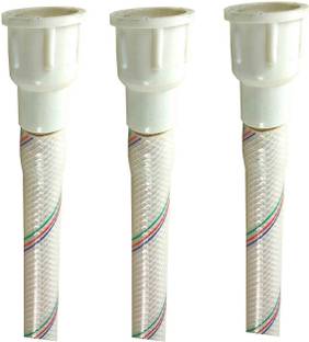 DECZO Set of 3 Unbreakable 3 Feet Long PVC Socket Waste Drain Pipe for Wash Basin/Kitchen Hose Pipe