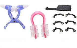 Ni Hao NOSE CLIP up shaping shaper nose clip nose lifter invisible nose nose straighter (1 blue nose,pink nose and 3 pair of invisible nose) Nose Shaper