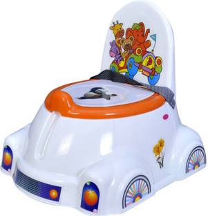 HALO NATION Oval Shaped Potty Seat With Removable Bowl & Closeable Cover (White) - Panda Moto Potty Seat Potty Box