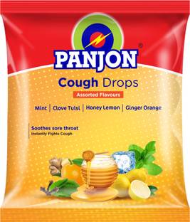 Panjon Cough Drops, Assorted Flavours Mint, Clove Tulsi, Honey Lemon & Ginger Orange, (Pack of 200), 540g Candy
