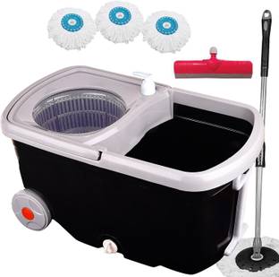 Ryan Spin Bucket Mop with Easy Wheels for Magic 360 degree Floor Cleaning Mop-QT16 Mop Set, Floor Wiper