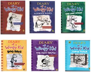 Set Of 6(Six) Books Of Diary Of Wimpy Kid By Jeff Kinney-Diary Of Wimpy Kid;rodricks Rules;the Last Straw;dog Days;ugly Truth;cabin Fever