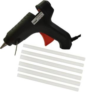FADMAN Black 40 Watt | Red Trigger | Hot Melt Glue Gun | 6 Transparent Adhesive Glue Stick | Standard Temperature Corded Glue Gun