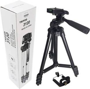 Oxhox Tripod-3120 Professional Portable Aluminum Legs For Mobile, Video Cameras All DSLR Tripod (Black, Silver, Supports Up to 2500 g) Tripod