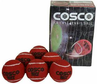 COSCO Heavy Weight Ball, Pack of 6 (Red) Cricket Tennis Ball