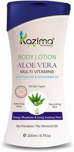 Kazima ALOE VERA Multi Vitamins BODY LOTION (200ML) with Almond & Wheatgerm Oil For Deep Moisturizing
