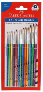 FABER-CASTELL 13 Ti-Grip Brushes Round Synthetic