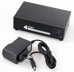 TRP Traders 4 Way Audio Video AMP Splitter RCA 1 Input & RCA 4 Output Media Streaming Device