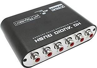 microware Digital Sound Decoder Converter - 5.1 Audio Rush Digital Sound Decoder Converter - Optical SPDIF/Coaxial Dolby AC3 DTS Stereo(R/L) to 5.1CH Analog Audio (6RCA Output) Black Media Streaming Device