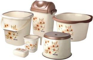NAYASA Bathroom Set Deluxe, 6 pieces 25 L Plastic Bucket