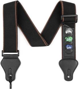 SYGA Guitar Strap with 3 Pick Holders Cotton Strap