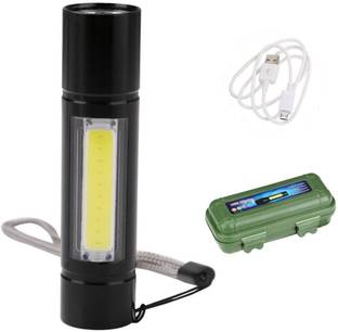 Shop Comfort Rechargeable Flashlight One of the Smallest and Lightest 35000LM External Flashlight Mini 3500LM Zoomable Q5 LED Flashlight Torch Super Bright Light Lamp Torch (Black : Rechargeable) USB Charging Portable XPE+COB Led Flashlight Strong Light Torch with Build-in Battery for Home Outdoor Torch