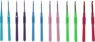 Pony Soft Grip Aluminium Crochet Hooks Needle (Size 2.5 mm to 5.0 mm Hand Sewing Needle