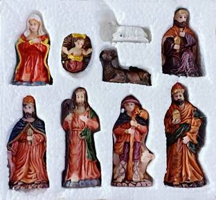 PEEGEE Christmas crib Separate Pieces 8 cm Pack of 9