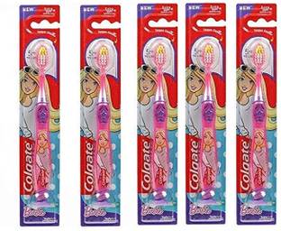 Colgate Barbie 5+years Extra Soft toothbrush tongue cleaner Extra Soft Toothbrush