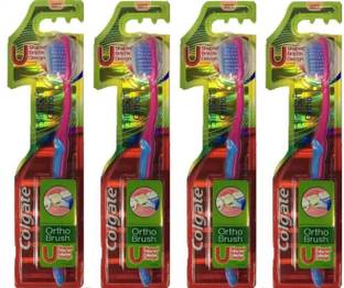 Colgate ortho Brush Slim soft Toothbrush Tongue Cleaner shaped bristle design Mouth Clean Cheek & Tongue Cleaner 100% Cleaning and clear Soft Toothbrush