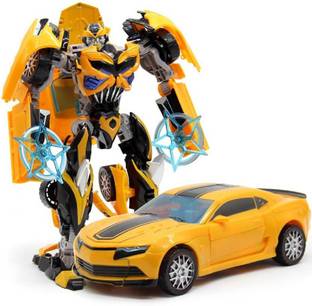 KENZAI Robot Transformer Bumblebee Converting Into Car For Kids (Yellow)