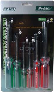Proskit Line Color Screwdriver 6PCS स्टैंडर्ड स्क्रूड्राइवर सेट