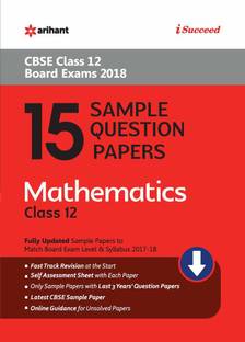 15 Sample Question Papers Mathematics for Class 12 CBSE