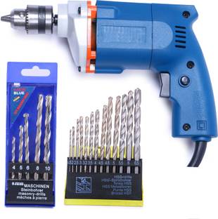 TOOLBUX ELECTRIC DRILL MACHINE 10MM +13 PCS HEAVY DUTY FOR HOME USE AND DRILLING WALL Pistol Grip Dril...