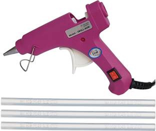 bandook 20W With 03 Glue Sticks Hot Melt Glue Gun Purple Color With Power Indicator For Art and Crafts , Diy , Kirigami , Paper , PCB , Plush Toys , Crafts , Wood , Box Standard Temperature Corded Glue Gun (07 mm) Standard Temperature Corded Glue Gun