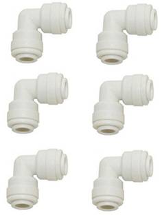 Morning Star Technology RO UV Water Filter Purifier High quality 1/4 Inch Elbow Pipe Connectors Both Side Push Fit For All RO Water Filter Purifier ( PACK OF 6 ) Hose Connector