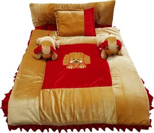 PINKS N BLUES Velvet Baby Bed Sized Bedding Set