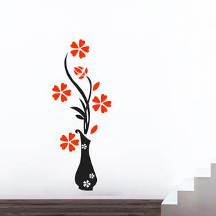 Impression Wall 48 cm Flower Pot Wall Sticker Self Adhesive Sticker