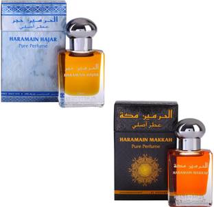 Al Haramain Makkah & Hajar Fragrance Roll on Attar Combo Pack of 2 - 2 x 15 ml Floral Attar