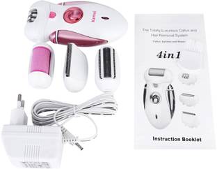 Kemei KM-2530 4in1 Rechargeable Epilator Hair Remover Shaver Trimmer for Women Cordless Epilator