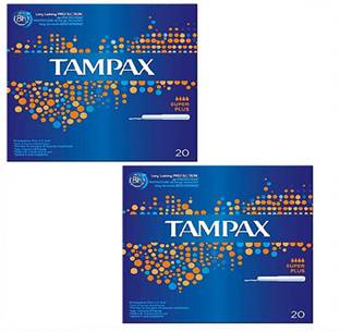 Tampax Super Plus 20's Pack Of 2 Tampons