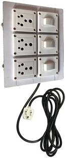 Tinax Electric Extension Wooden Board (3Socket,3Switch) 15A For Heavy Appliances With 3Meter Wire 3  Socket Extension Boards