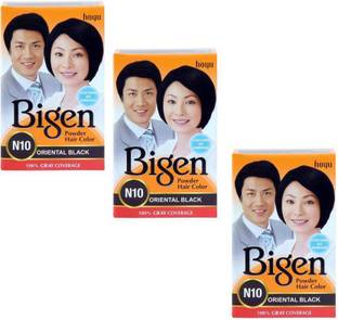 Bigen Powder Hair Color (Pack of 3) Hair Color (Oriental Black) , oriental black
