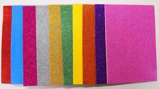 SWARUP GLITTER FOAM SHEETS A4 size MIX COLOUR (PACK OF 10)