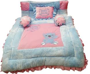 PINKS N BLUES Velvet Baby Bed Sized Bedding Set