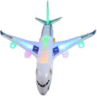 MS Amaze A380 Airplane Airbus With Lights Effect & Self Rotating (Running not fly)