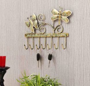 SV ट्रेडर्स BEAUTIFUL CLASSIC MULTI COLOR BUTTERFLY IRON KEY HOLDER FOR WALL HANGING WALL DECOR लोहा की होल्डर