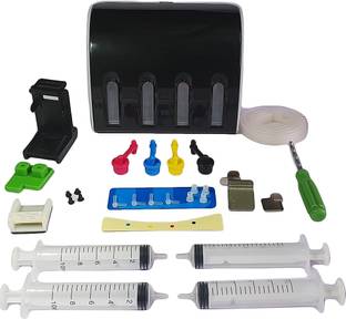 DESMAT Ciss Ink Tank Kit Universal for All Canon & EPSON Printers & Inkjet Cartridges with Steel Clips & Ink Regulator Premium Quality Durable ABS Body Tri-Color Ink Cartridge