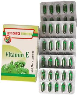 BEST CHOICE NUTRITION Vitamin E 400 Oil Capsule FOR Face Hair Pimple Glowing Skin Nail Care