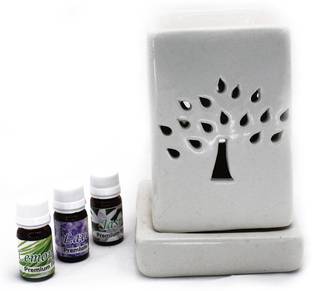 Bright Shop Square Shape Electric Diffuser Set White Color With 30 ml Fragrance oil Diffuser Set