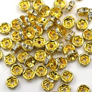 Kwizy Rhinestone Spacer for Jewellery Craft Making Purpose 8MM Pack of 100 Pieces