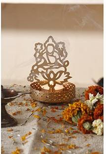 Heaven Decor Traditional Tea Light Candle Holder/Metal Candle Light Holder Set/Designer Votive Candle Holder Stand/Table Decorative Candle Holders, Laxmi ji Shadow Tea Light Holder for Home Living Room & Office Copper Tealight Holder Set  Iron Tealight Holder