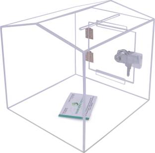 RASPER 1 Compartments Acrylic Donation Box (Small Size 6x6x6 Inches) Premium Quality