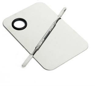 Zahuu Stainless Steel Makeup Mixing Blending Palette With Spatula