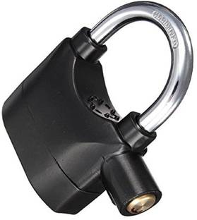 LS Letsshop Siren Alarm Shock Sensor Padlock Safety Lock (Black) Safety Lock