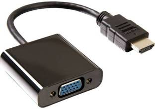 microware HDMI Cable 0.13 m MALE HDMI TO FEMALE VGA Cable (Black)