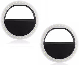FKU Set of 2 Selfie Ring Light, HuntGold New Battery Powered 3 level Brightness Adjustment Clips On Fill LED Circle Light for 1 lx Camera LED Light