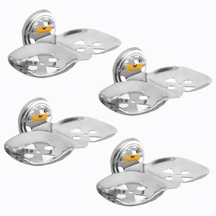 Salonica Double Soap Dish | Soap Holder Stand Stainless Steel Set of 4 PCs